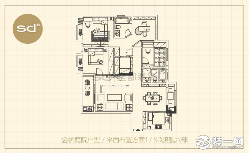 武汉圣都装饰金桥庭院各户型案例解析 户型图|效果图